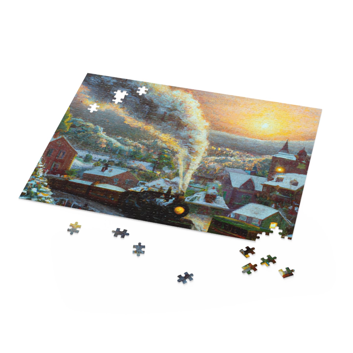 Vintage Christmas Village - JigSaw Puzzle 500 Piece: Rudolph Reindeerhart - Christmas Gift | Holiday Scenes