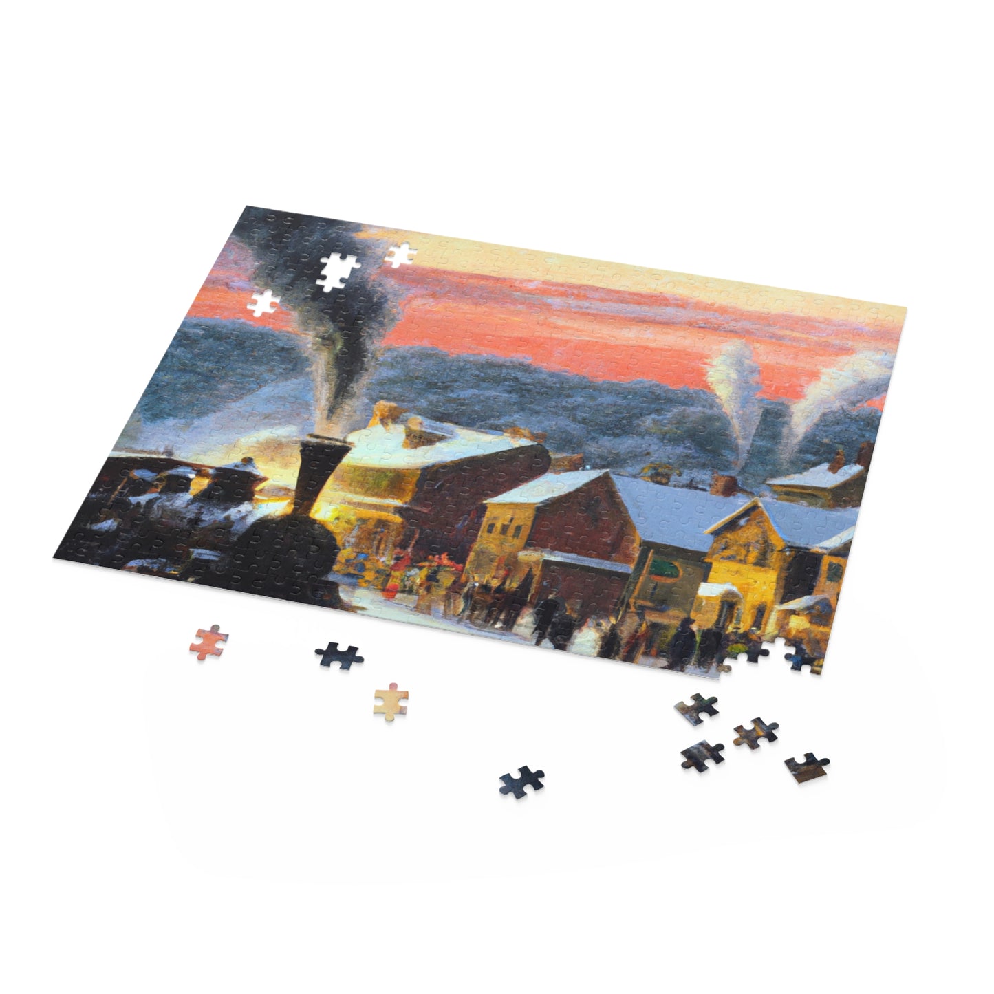 Vintage Christmas Village - JigSaw Puzzle 500 Piece: Ludwig Hollyday - Christmas Gift | Holiday Scenes