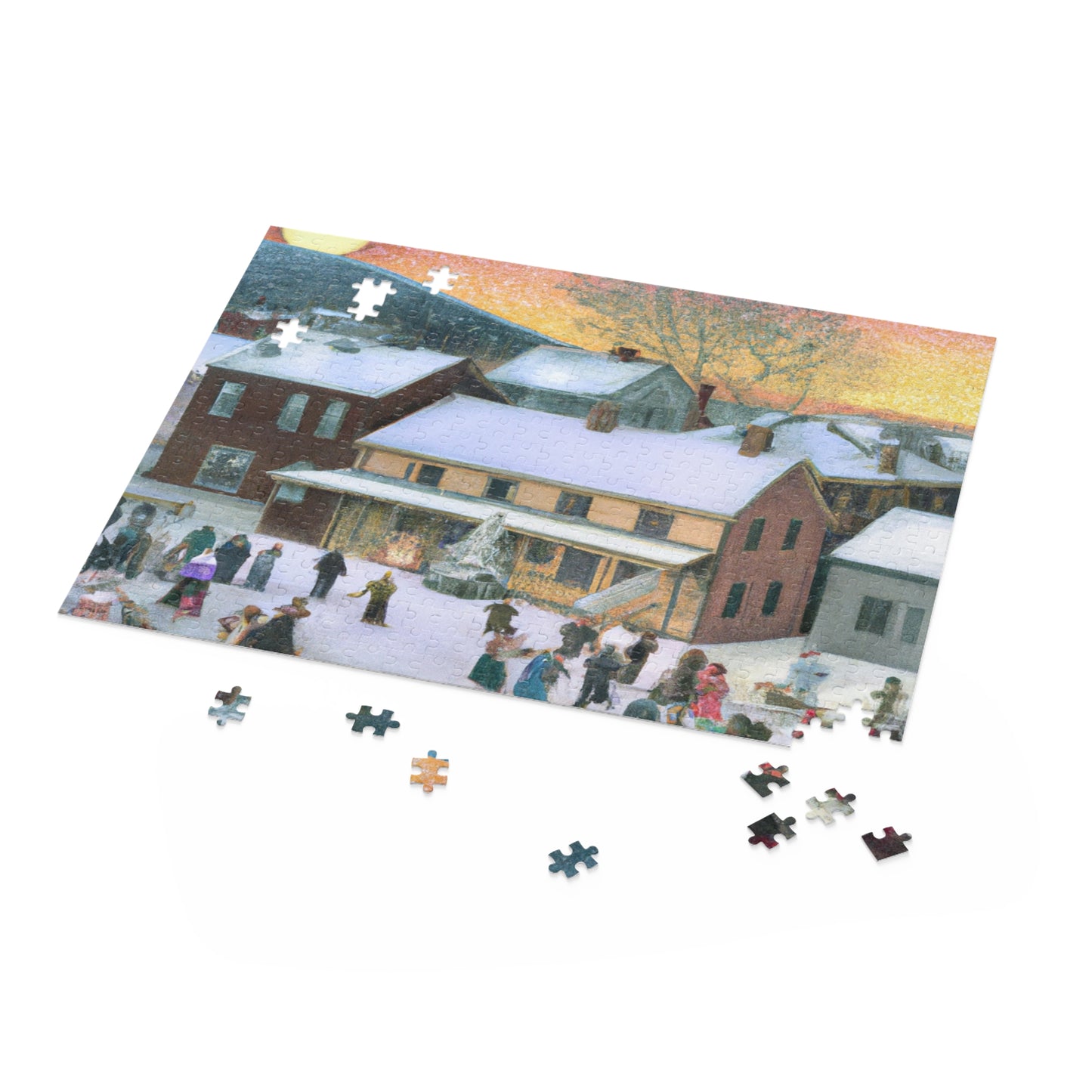 Vintage Christmas Village - JigSaw Puzzle 500 Piece: Hans Clausen - Christmas Gift | Holiday Scenes