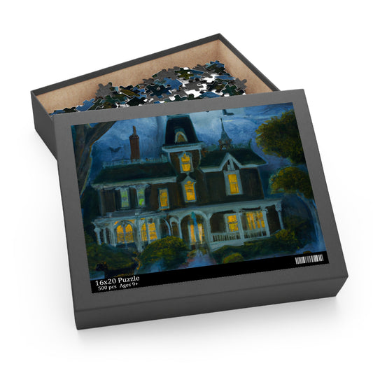 The Haunted Mansion - JigSaw Puzzle 500 Piece: Giles Conroyeaux - Halloween Gift | Spooky Scenes