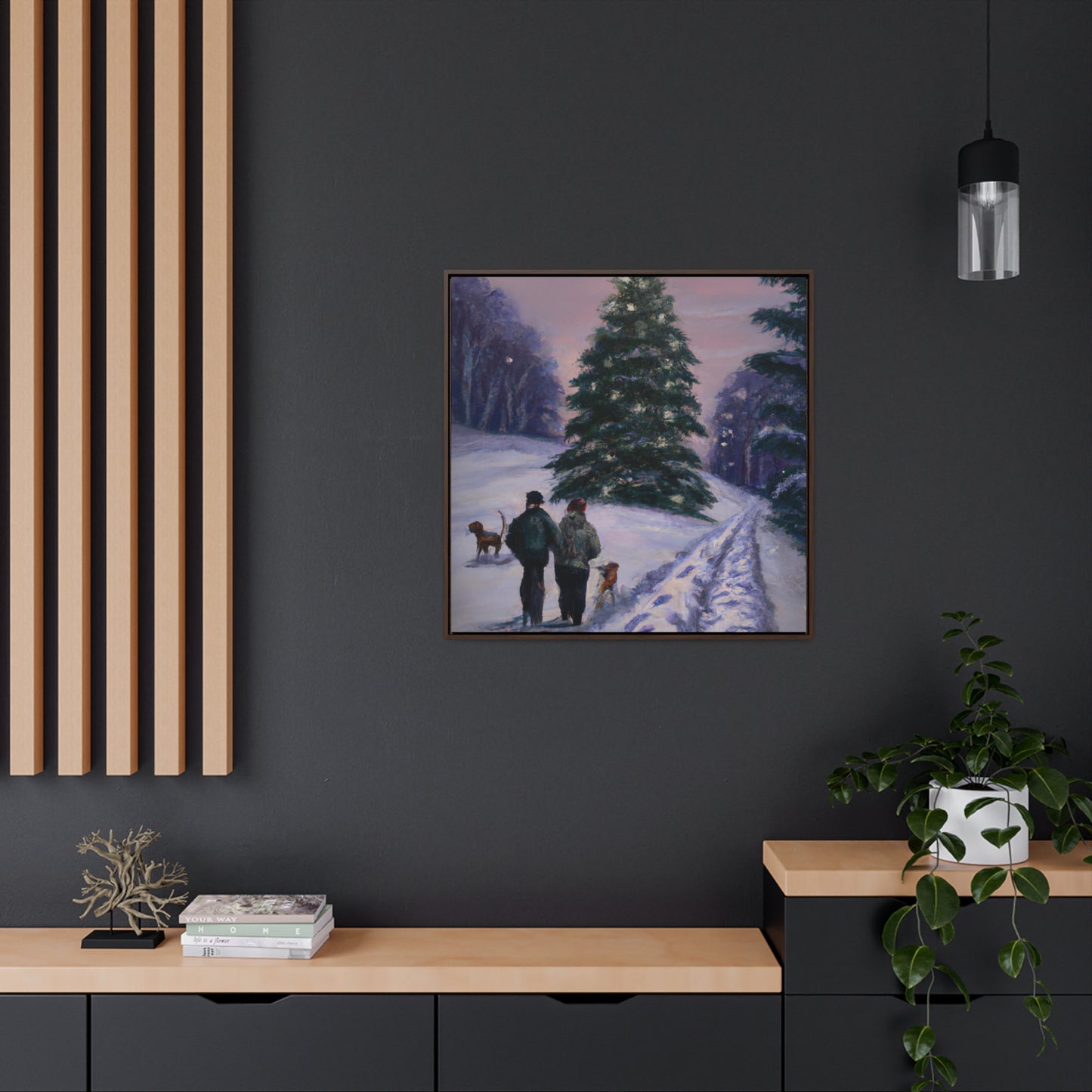The Christmas Tree Hunt - Canvas Wall Art: Jacques Yulewood - Christmas Wall Decor, Framed Wall Art Print
