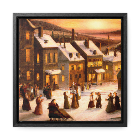 Vintage Christmas Village - Canvas Wall Art: Otto Winterfest - Christmas Wall Decor, Framed Wall Art Print