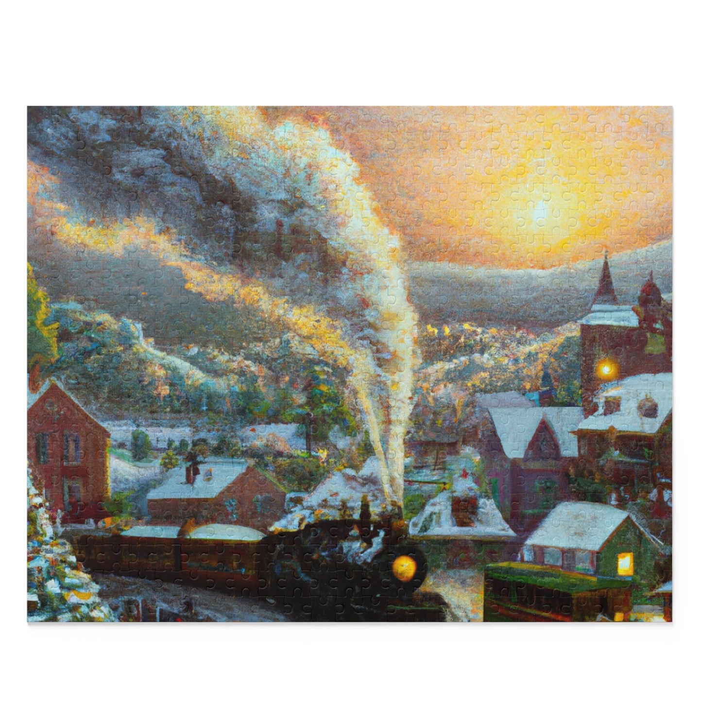 Vintage Christmas Village - JigSaw Puzzle 500 Piece: Rudolph Reindeerhart - Christmas Gift | Holiday Scenes