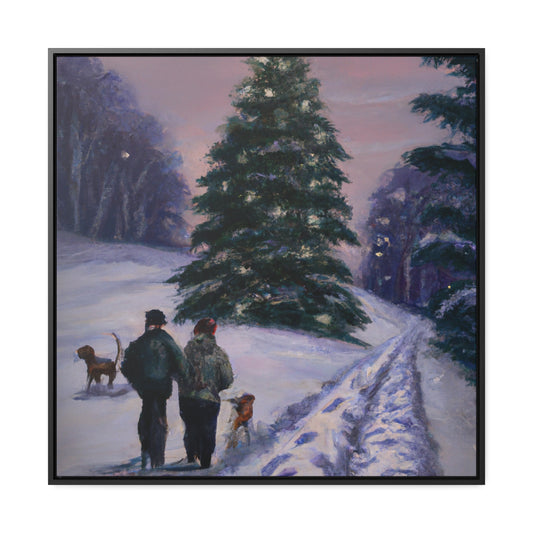 The Christmas Tree Hunt - Canvas Wall Art: Jacques Yulewood - Christmas Wall Decor, Framed Wall Art Print