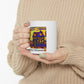 Van Gogh-Inspired Halloween Mug Whimsical Trick or Treaters and Haunted House Scene Mug Design - Perfect Fall Beverage Cup, Custom Mug