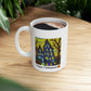 Van Gogh Inspired Halloween Mug Whimsical Trick or Treaters and Haunted House Scene Mug - Perfect Fall Beverage Cup 11oz