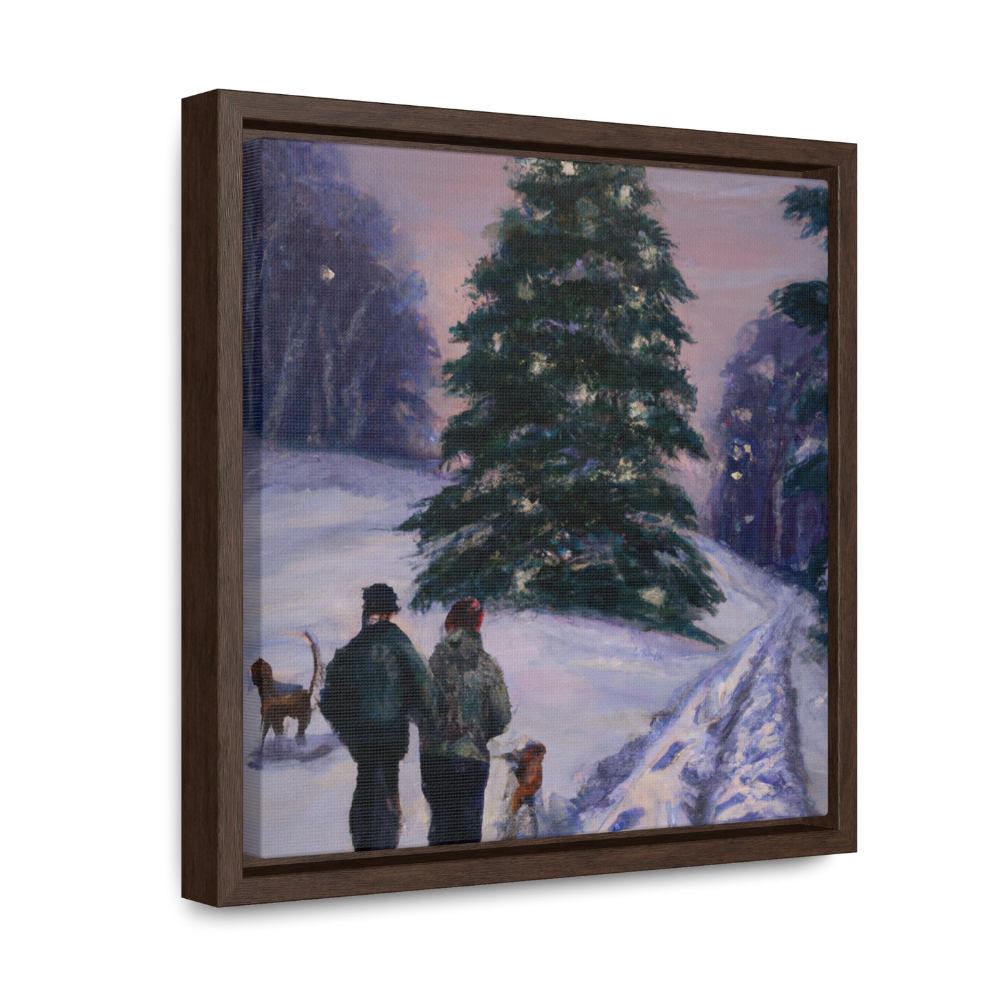 The Christmas Tree Hunt - Canvas Wall Art: Jacques Yulewood - Christmas Wall Decor, Framed Wall Art Print