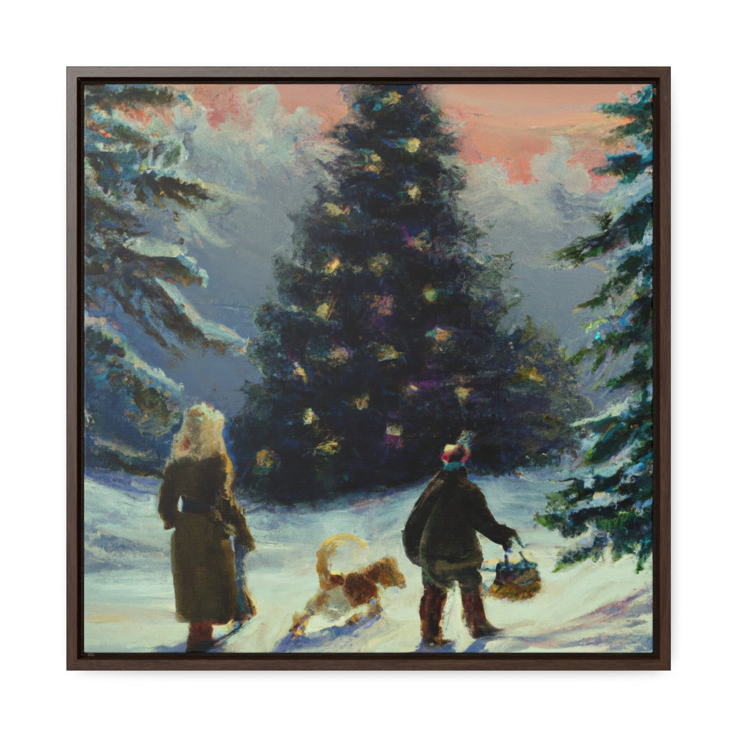 The Christmas Tree Hunt - Canvas Wall Art: Inez Clementina De Merrywinter - Christmas Wall Decor, Framed Wall Art Print