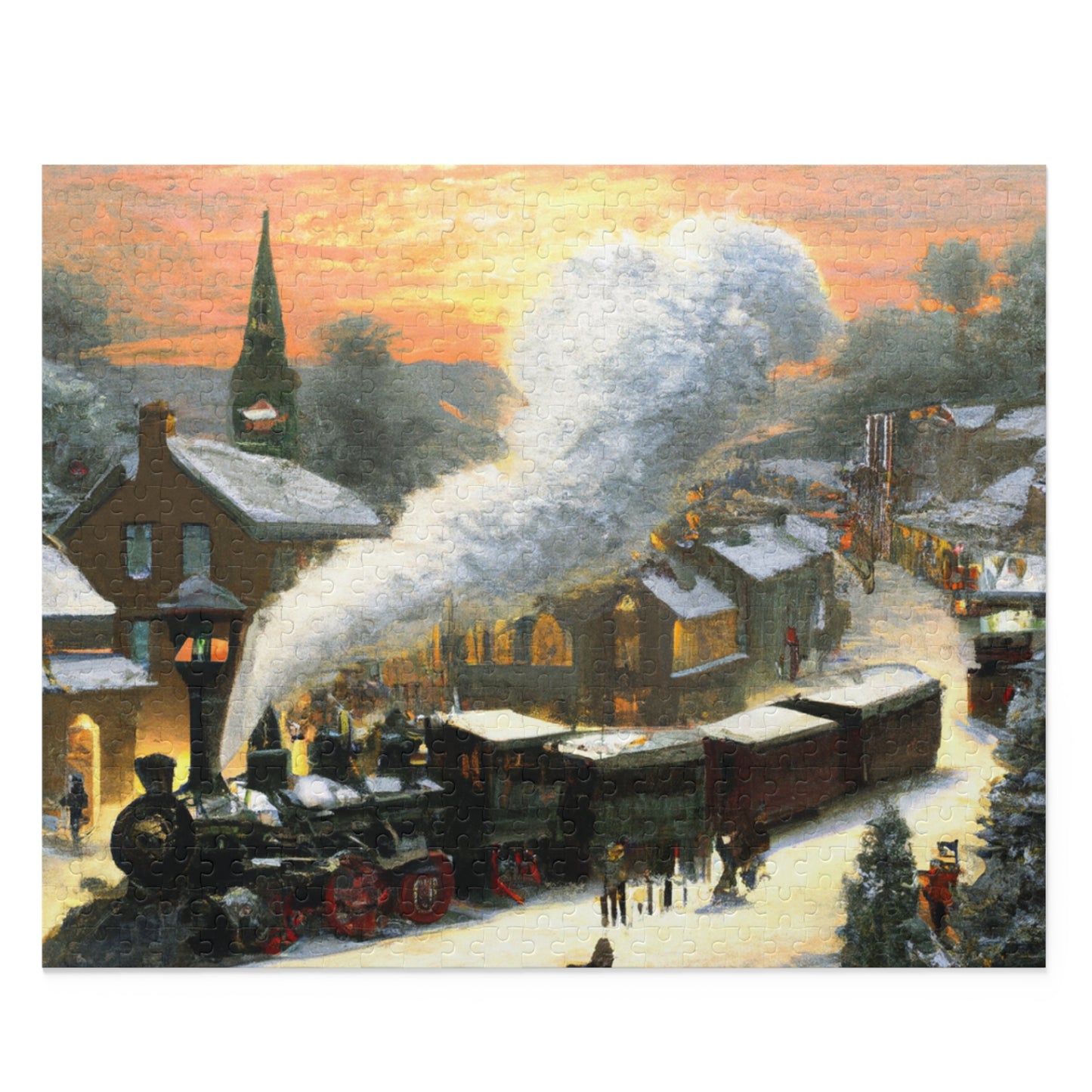 Vintage Christmas Village - JigSaw Puzzle 500 Piece: Hannah Holidayson - Christmas Gift | Holiday Scenes
