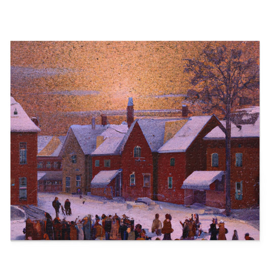 Vintage Christmas Village - JigSaw Puzzle 500 Piece: Ernestina Clausen - Christmas Gift | Holiday Scenes