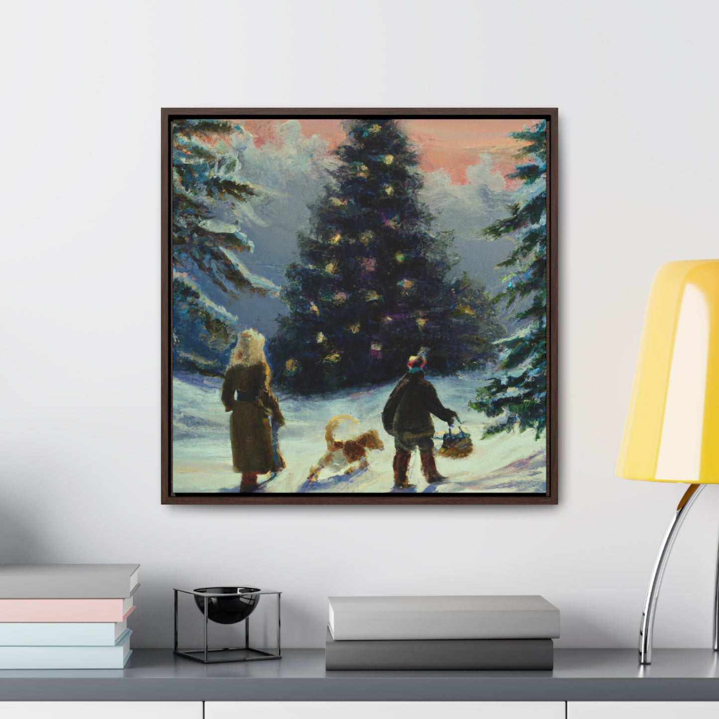 The Christmas Tree Hunt - Canvas Wall Art: Inez Clementina De Merrywinter - Christmas Wall Decor, Framed Wall Art Print