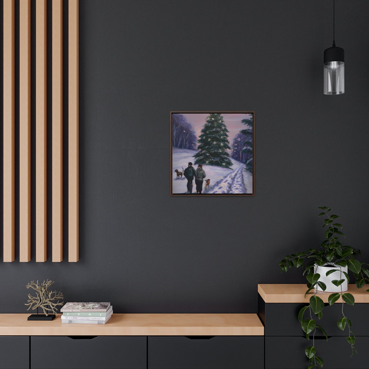 The Christmas Tree Hunt - Canvas Wall Art: Jacques Yulewood - Christmas Wall Decor, Framed Wall Art Print