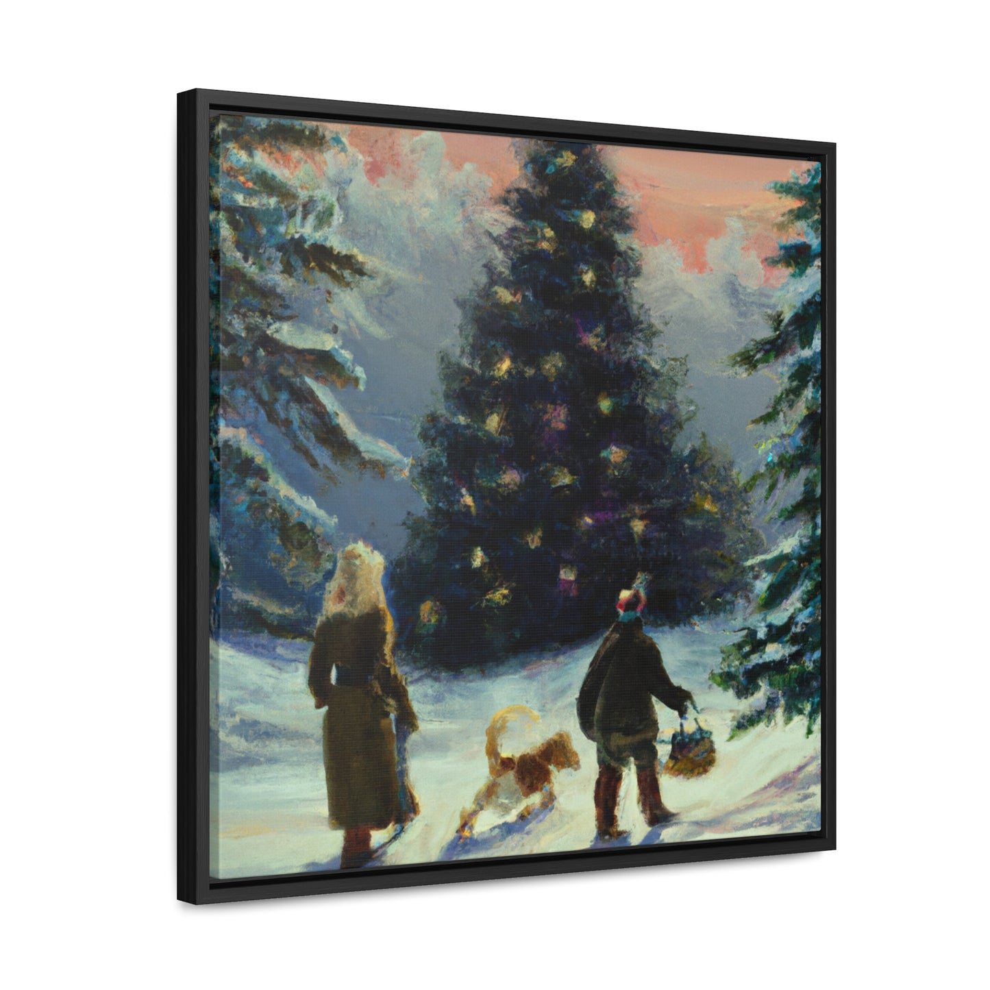 The Christmas Tree Hunt - Canvas Wall Art: Inez Clementina De Merrywinter - Christmas Wall Decor, Framed Wall Art Print