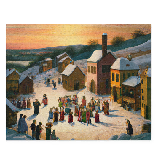 Vintage Christmas Village - JigSaw Puzzle 500 Piece: Victorine Noel - Christmas Gift | Holiday Scenes