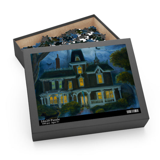 The Haunted Mansion  - JigSaw Puzzle 500 Piece: Giles Conroyeaux - Halloween Gift | Spooky Scenes