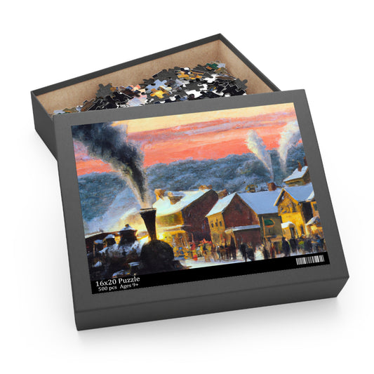 Vintage Christmas Village - JigSaw Puzzle 500 Piece: Ludwig Hollyday - Christmas Gift | Holiday Scenes