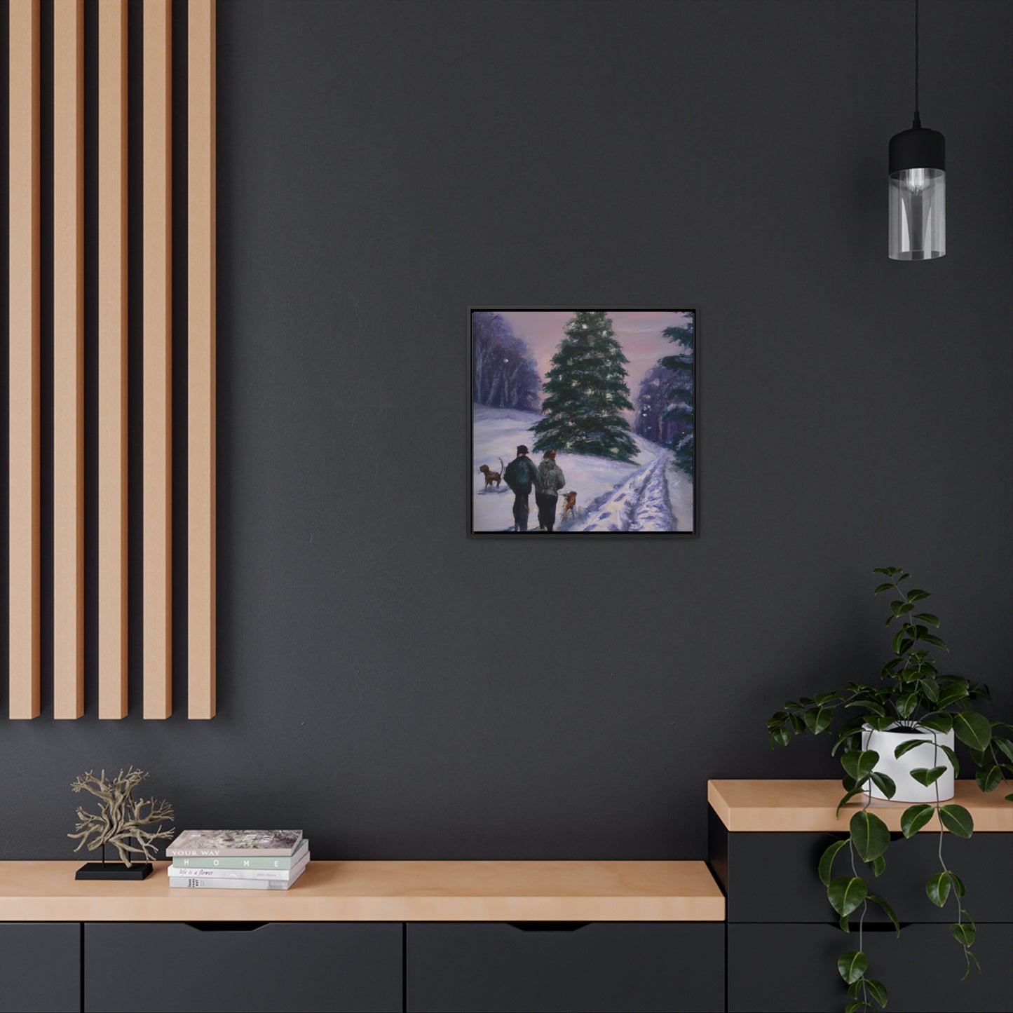 The Christmas Tree Hunt - Canvas Wall Art: Jacques Yulewood - Christmas Wall Decor, Framed Wall Art Print