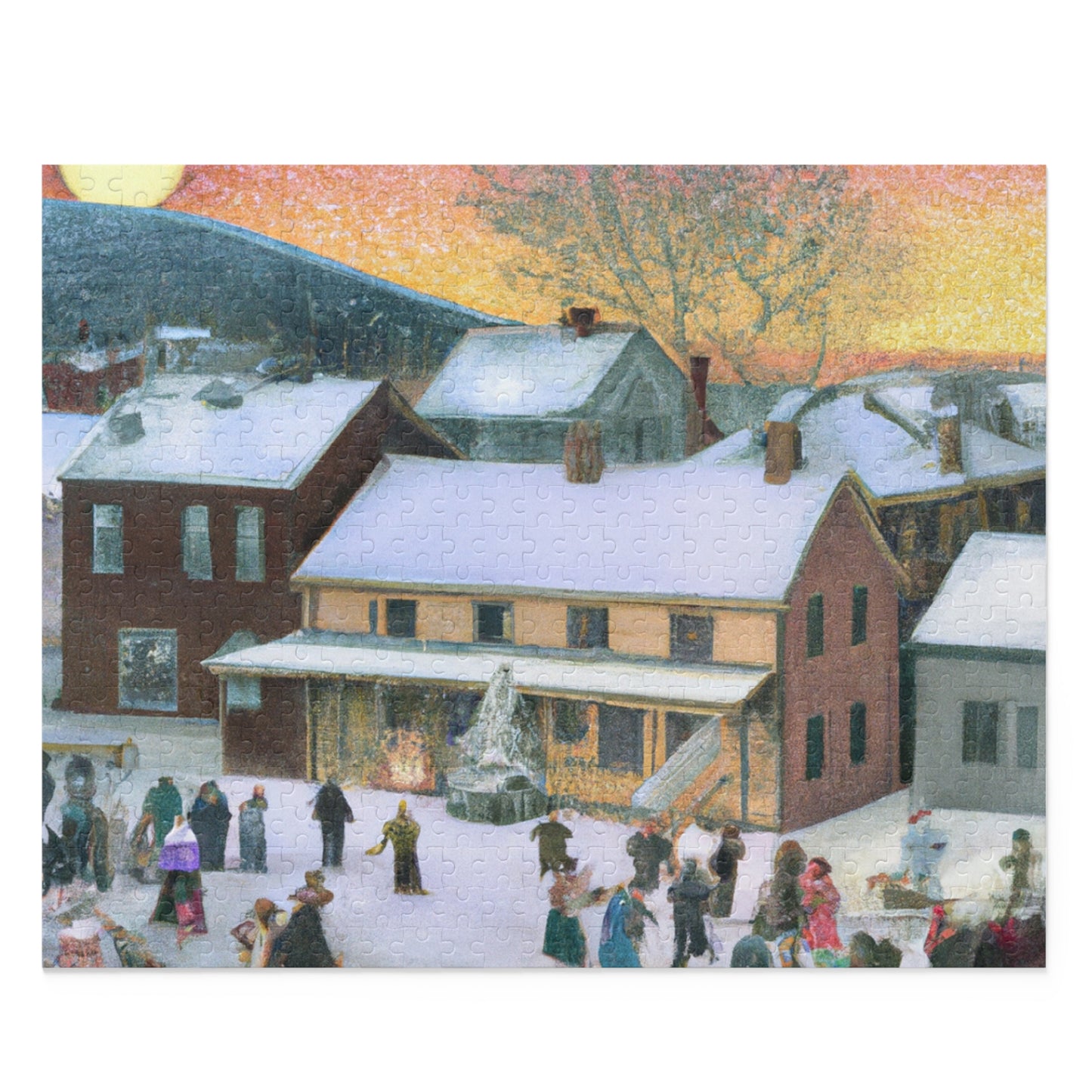 Vintage Christmas Village - JigSaw Puzzle 500 Piece: Hans Clausen - Christmas Gift | Holiday Scenes