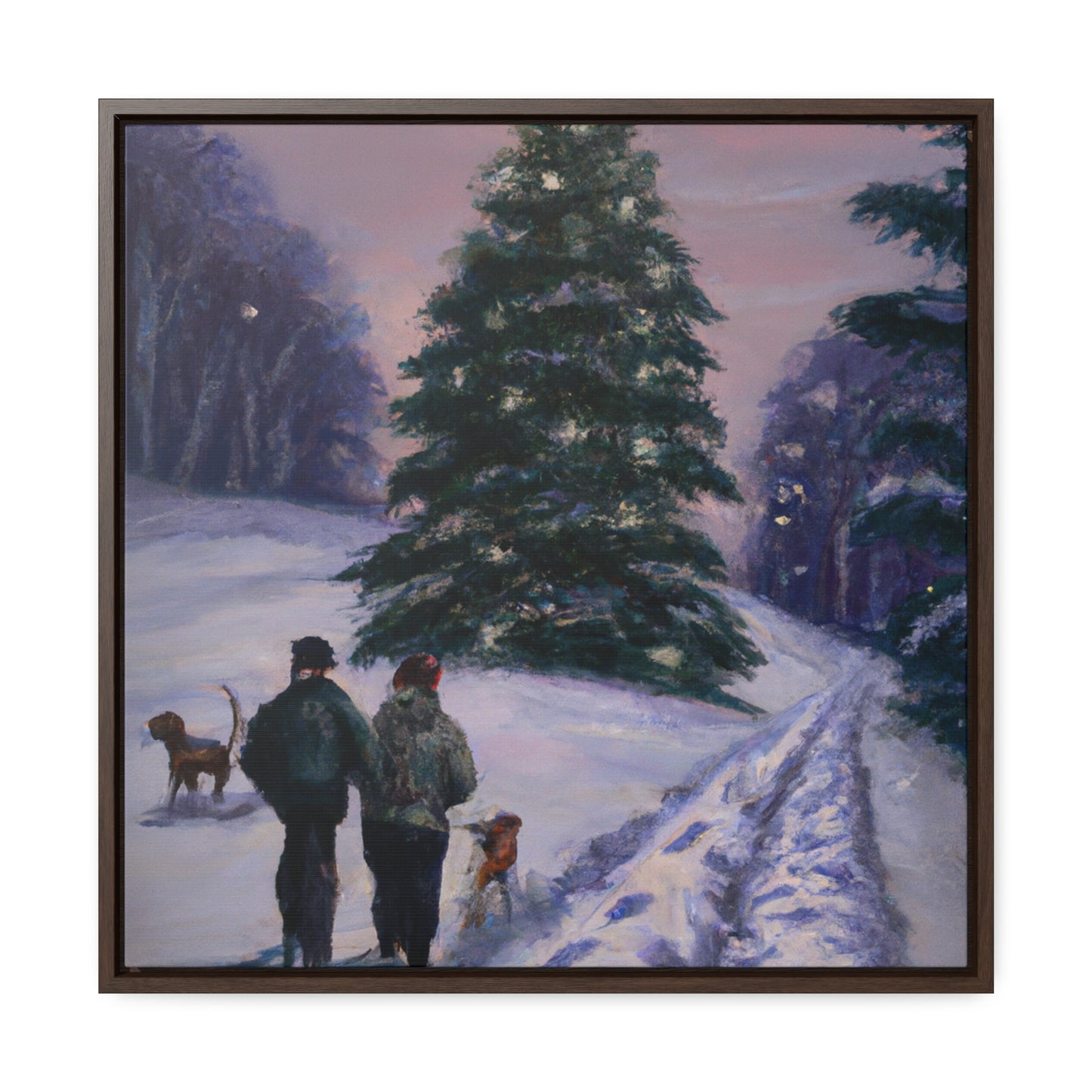 The Christmas Tree Hunt - Canvas Wall Art: Jacques Yulewood - Christmas Wall Decor, Framed Wall Art Print