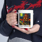 Van Gogh-Inspired Halloween Mug Whimsical Trick or Treaters and Haunted House Scene Mug Design- Perfect Fall Beverage Cup 11oz