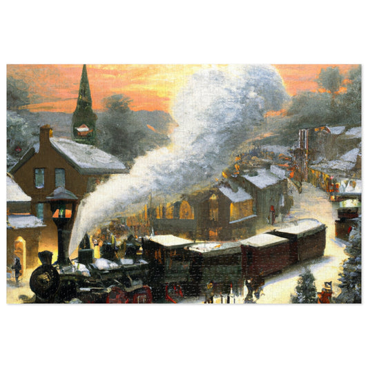 Vintage Christmas Village - JigSaw Puzzle 1000 Piece: Hannah Holidayson - Christmas Gift | Holiday Scenes