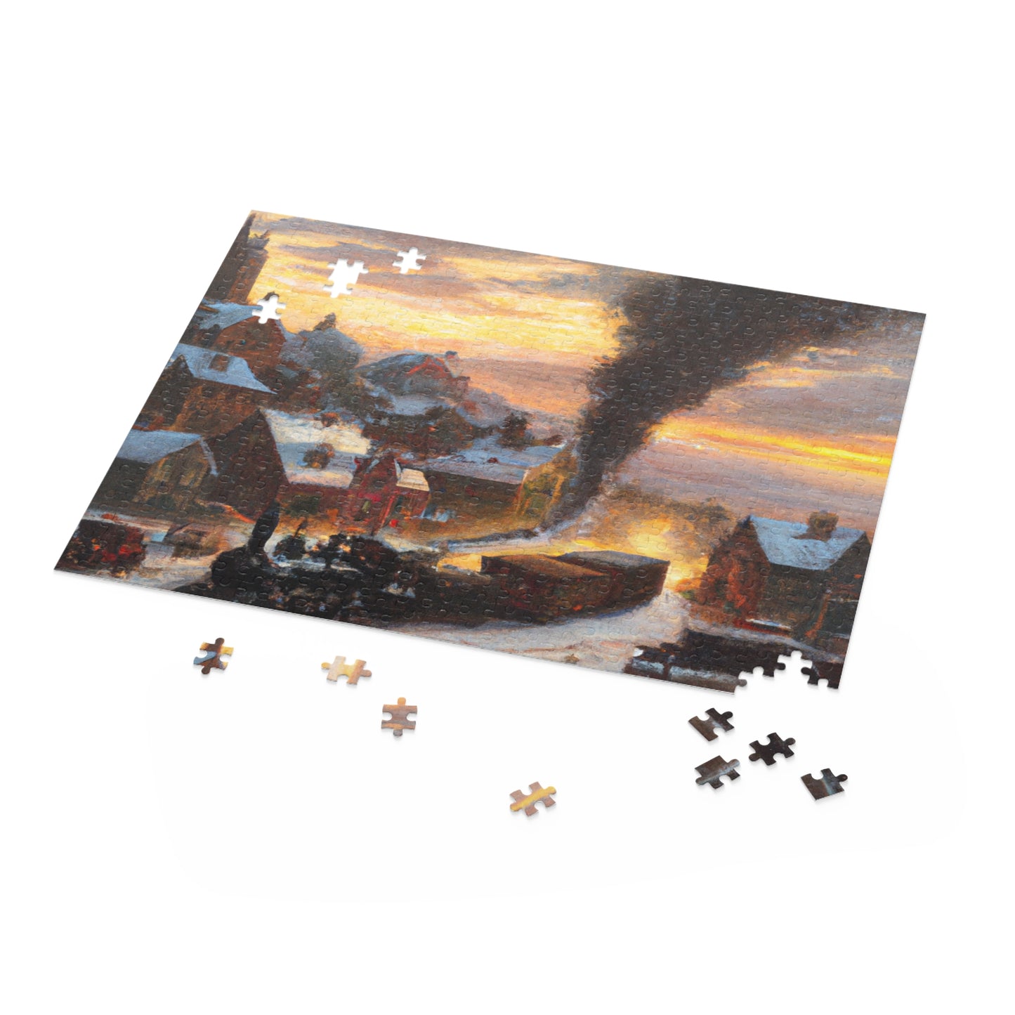 Vintage Christmas Village - JigSaw Puzzle 500 Piece: William Winterscale - Christmas Gift | Holiday Scenes