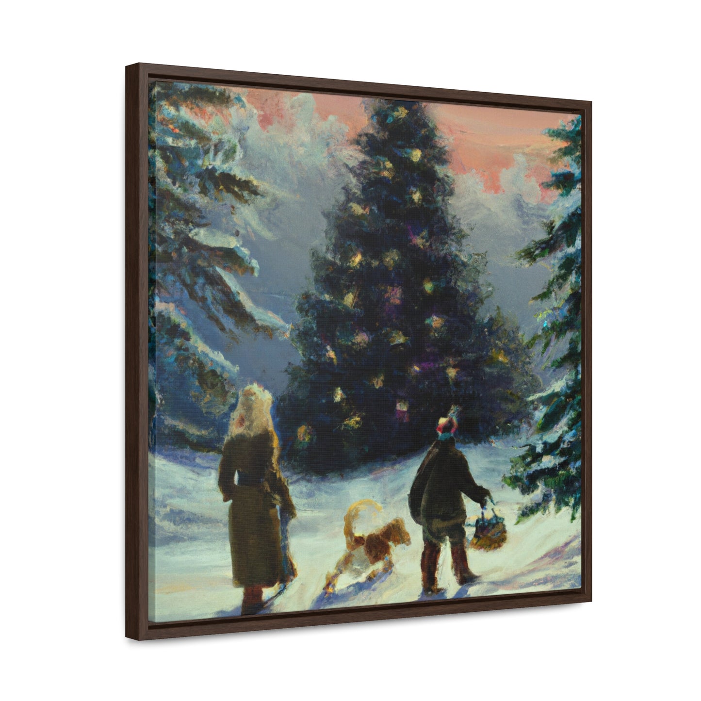 The Christmas Tree Hunt - Canvas Wall Art: Inez Clementina De Merrywinter - Christmas Wall Decor, Framed Wall Art Print
