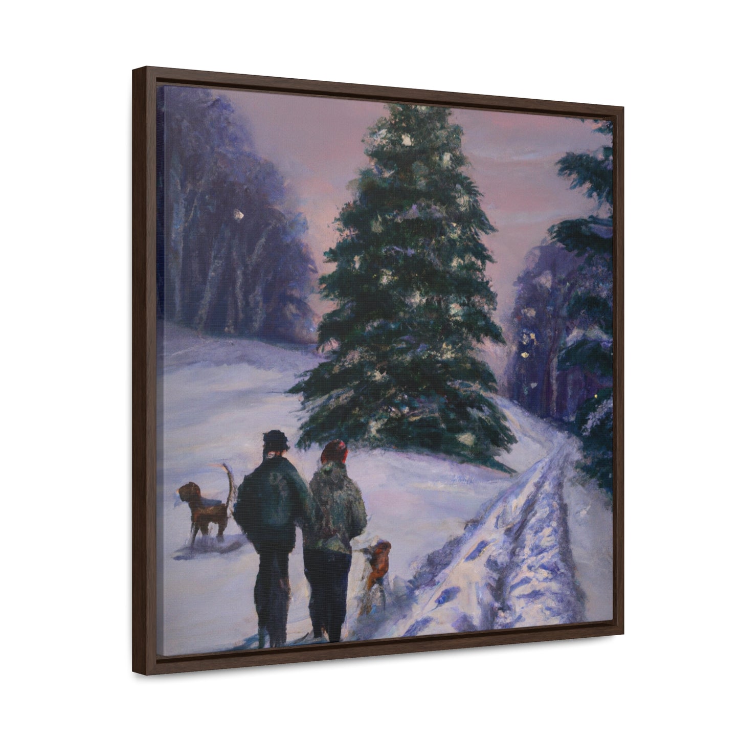 The Christmas Tree Hunt - Canvas Wall Art: Jacques Yulewood - Christmas Wall Decor, Framed Wall Art Print