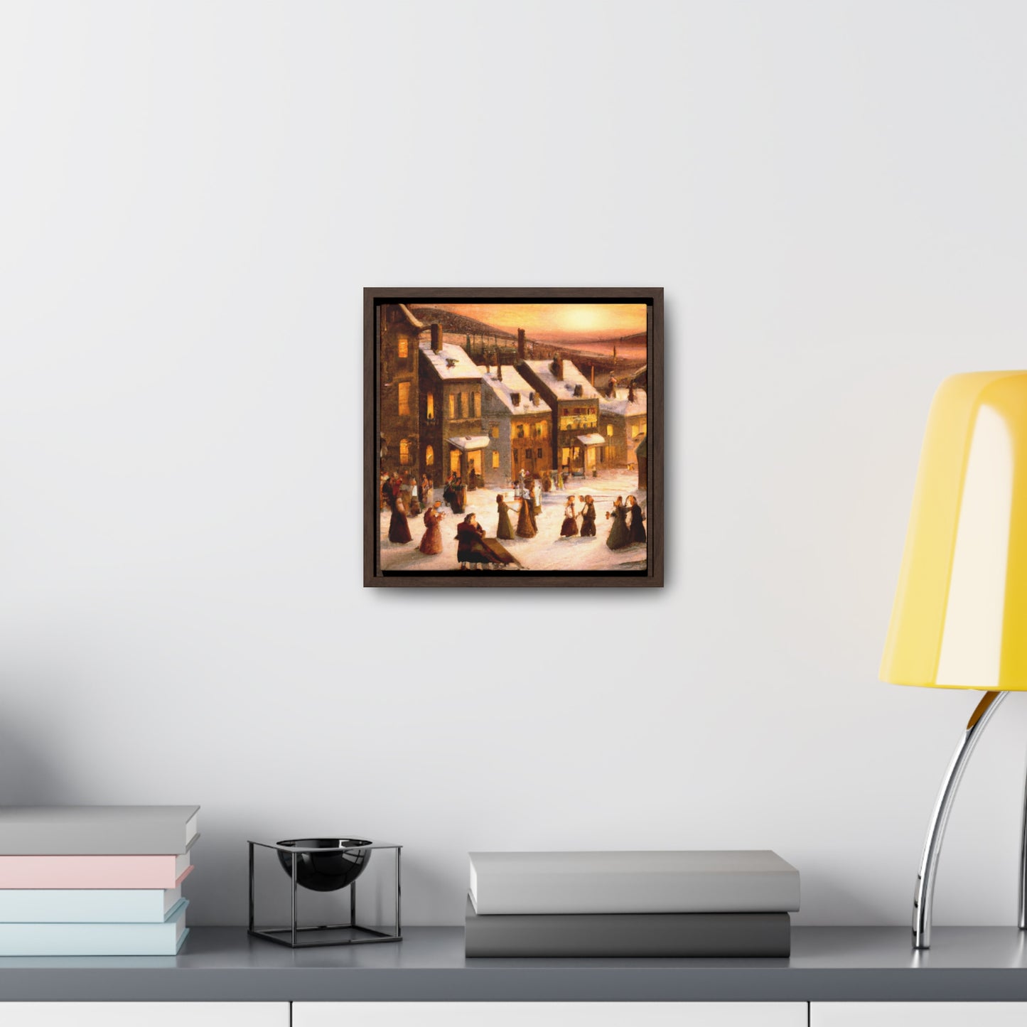 Vintage Christmas Village - Canvas Wall Art: Otto Winterfest - Christmas Wall Decor, Framed Wall Art Print