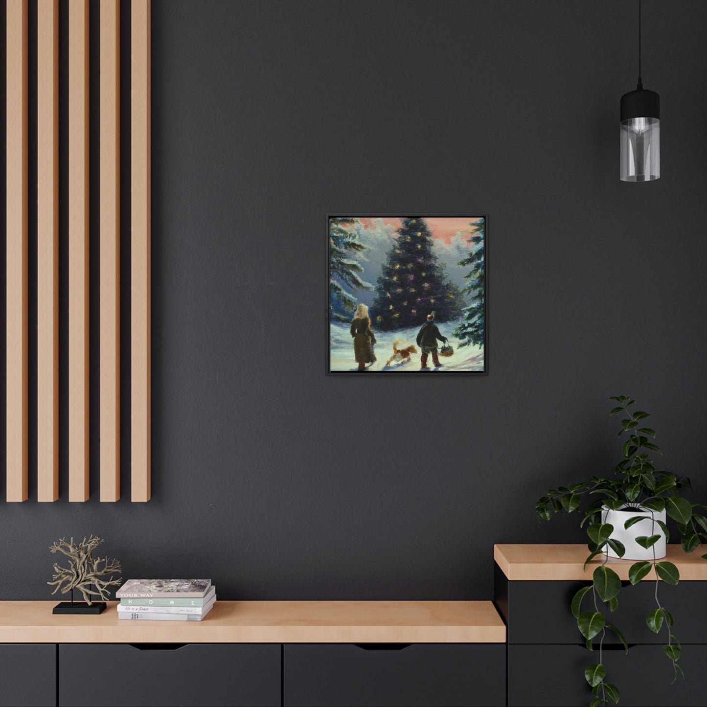 The Christmas Tree Hunt - Canvas Wall Art: Inez Clementina De Merrywinter - Christmas Wall Decor, Framed Wall Art Print