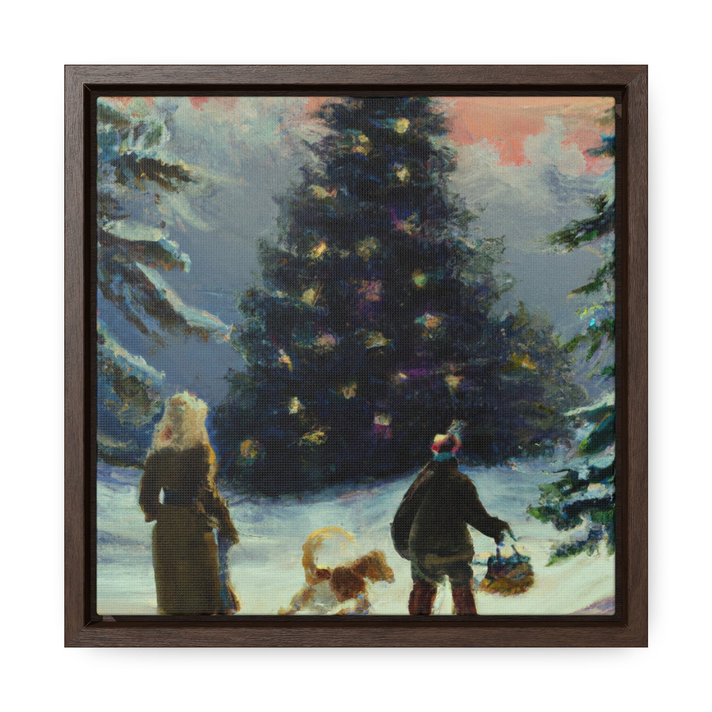 The Christmas Tree Hunt - Canvas Wall Art: Inez Clementina De Merrywinter - Christmas Wall Decor, Framed Wall Art Print