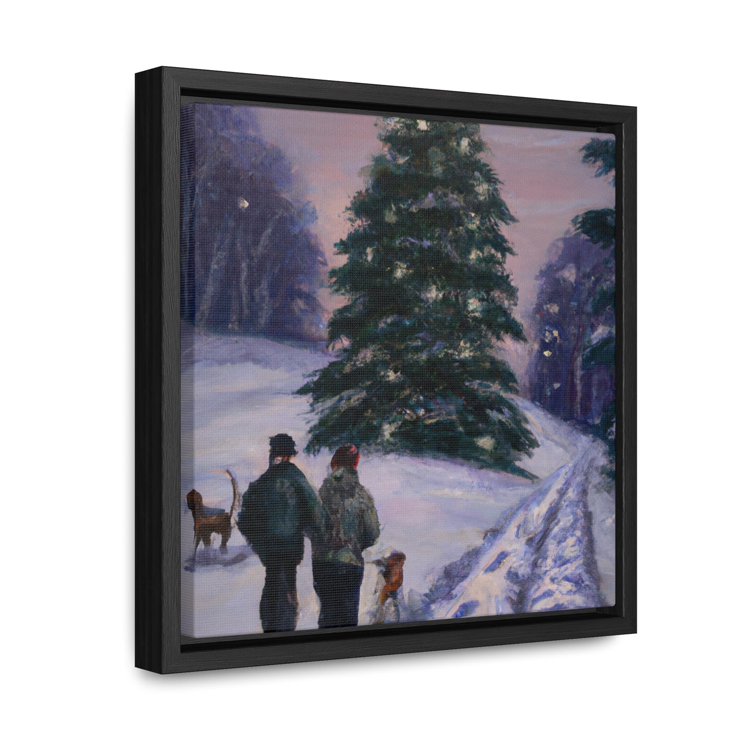 The Christmas Tree Hunt - Canvas Wall Art: Jacques Yulewood - Christmas Wall Decor, Framed Wall Art Print