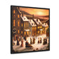 Vintage Christmas Village - Canvas Wall Art: Otto Winterfest - Christmas Wall Decor, Framed Wall Art Print