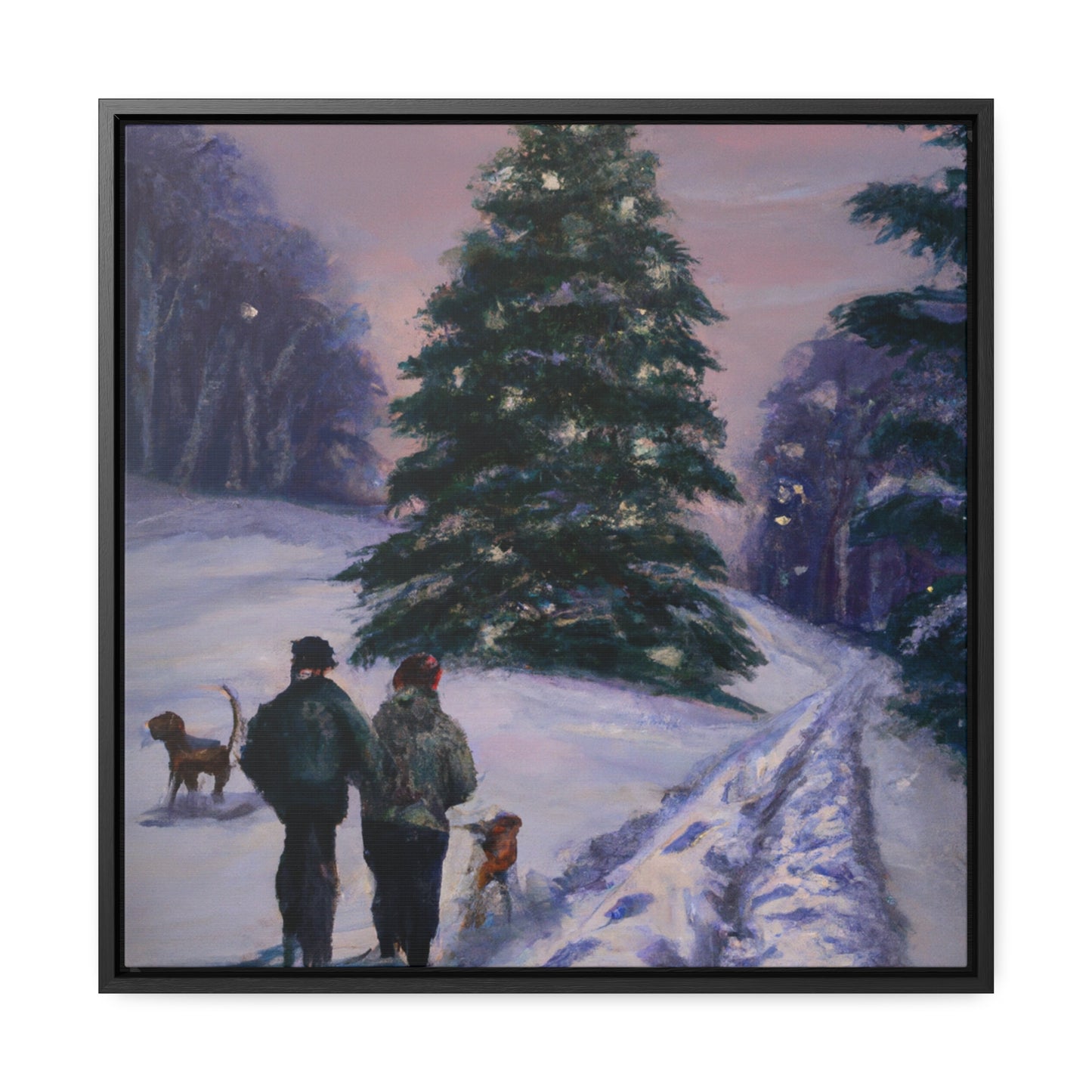 The Christmas Tree Hunt - Canvas Wall Art: Jacques Yulewood - Christmas Wall Decor, Framed Wall Art Print