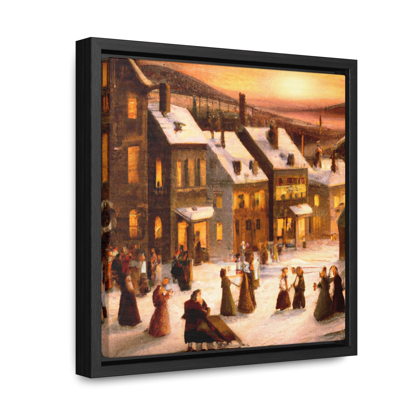 Vintage Christmas Village - Canvas Wall Art: Otto Winterfest - Christmas Wall Decor, Framed Wall Art Print