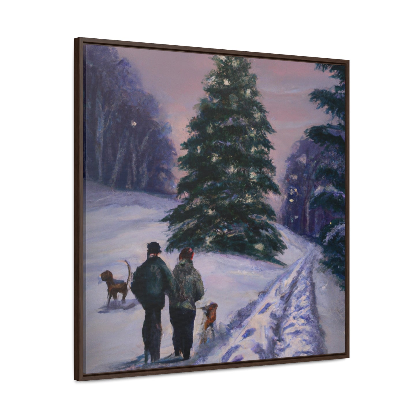 The Christmas Tree Hunt - Canvas Wall Art: Jacques Yulewood - Christmas Wall Decor, Framed Wall Art Print