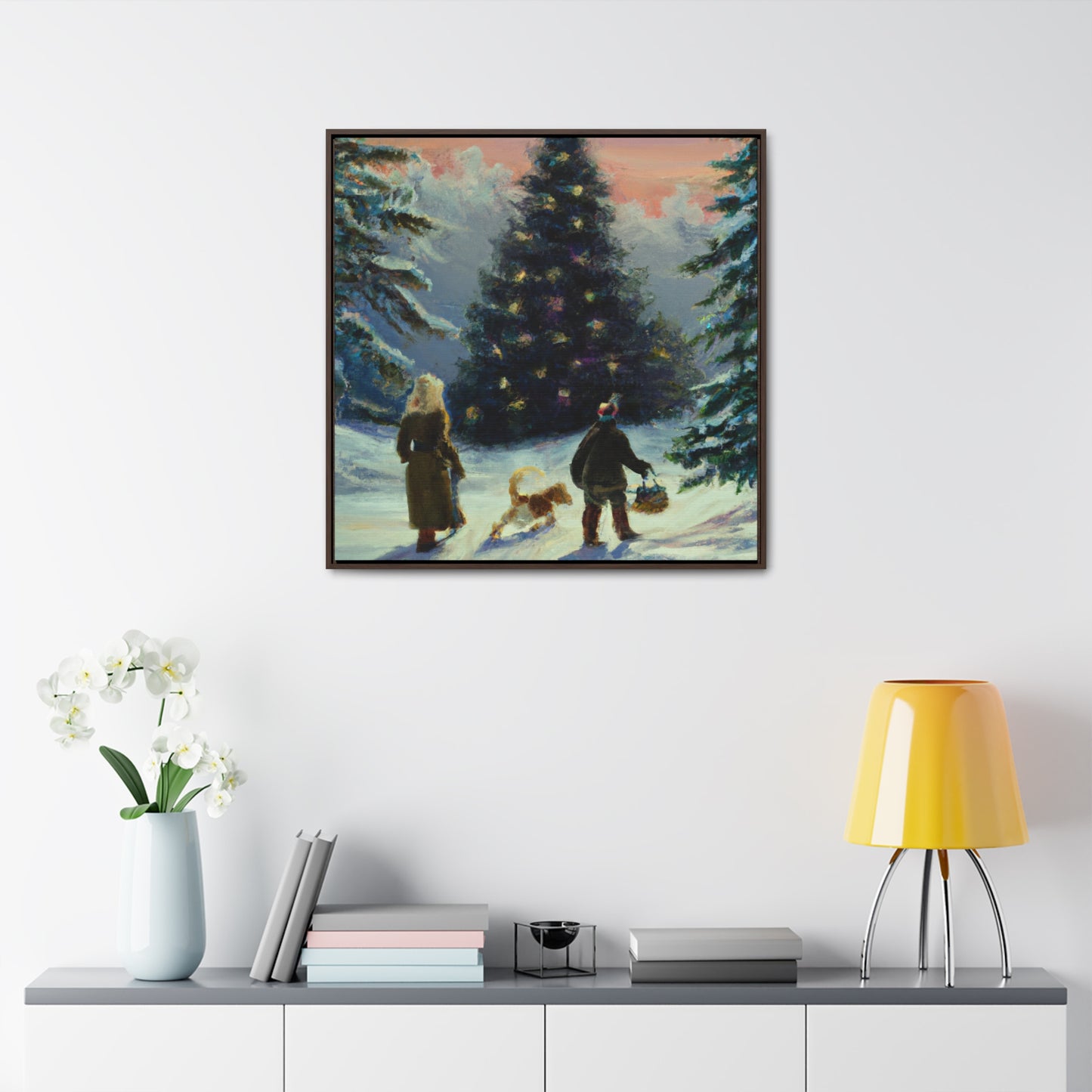 The Christmas Tree Hunt - Canvas Wall Art: Inez Clementina De Merrywinter - Christmas Wall Decor, Framed Wall Art Print