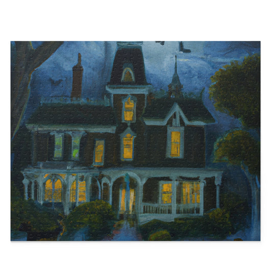 The Haunted Mansion  - JigSaw Puzzle 500 Piece: Giles Conroyeaux - Halloween Gift | Spooky Scenes