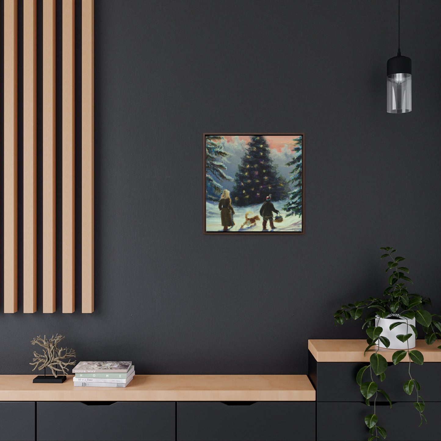 The Christmas Tree Hunt - Canvas Wall Art: Inez Clementina De Merrywinter - Christmas Wall Decor, Framed Wall Art Print