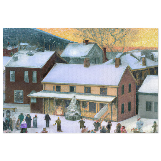 Vintage Christmas Village - JigSaw Puzzle 1000 Piece: Hans Clausen - Christmas Gift | Holiday Scenes
