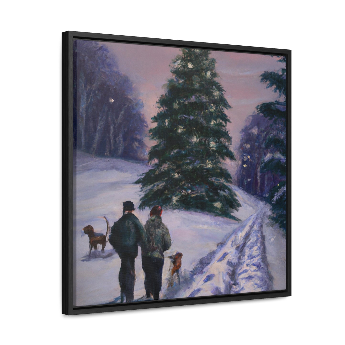 The Christmas Tree Hunt - Canvas Wall Art: Jacques Yulewood - Christmas Wall Decor, Framed Wall Art Print