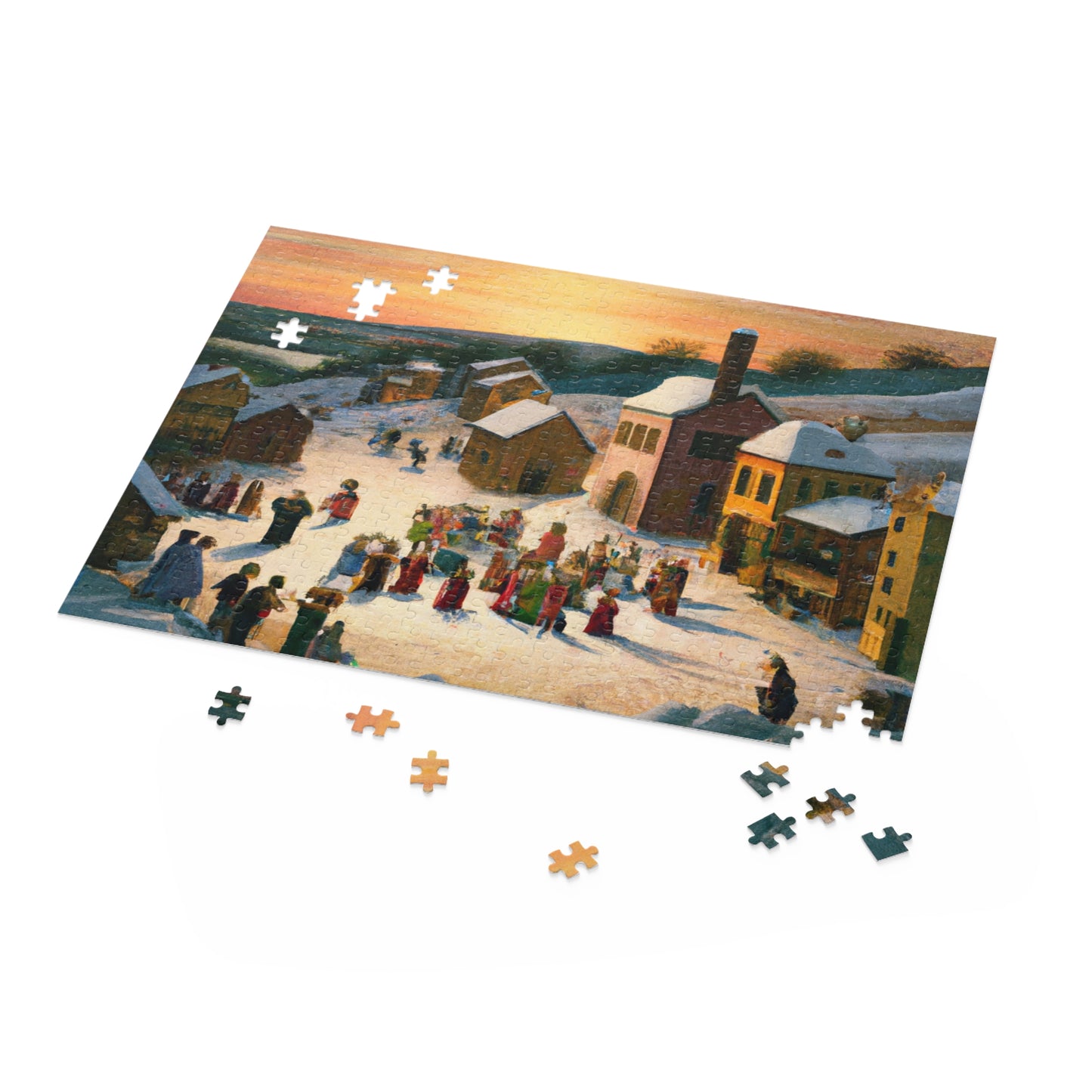 Vintage Christmas Village - JigSaw Puzzle 500 Piece: Victorine Noel - Christmas Gift | Holiday Scenes