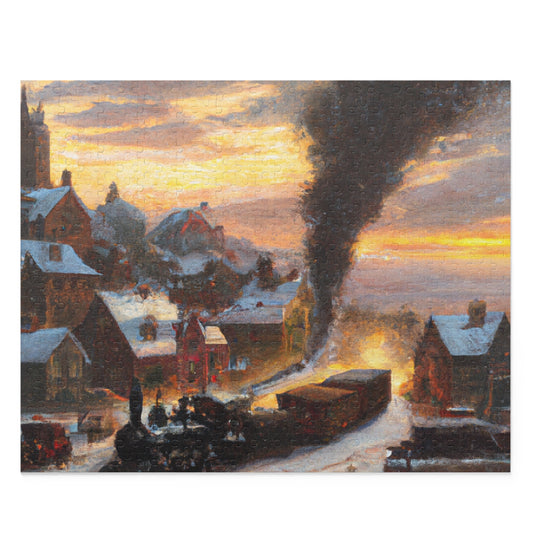 Vintage Christmas Village - JigSaw Puzzle 500 Piece: William Winterscale - Christmas Gift | Holiday Scenes