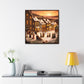 Vintage Christmas Village - Canvas Wall Art: Otto Winterfest - Christmas Wall Decor, Framed Wall Art Print