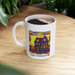 Van Gogh-Inspired Halloween Mug Whimsical Trick or Treaters and Haunted House Scene Mug Design - Perfect Fall Beverage Cup, Custom Mug