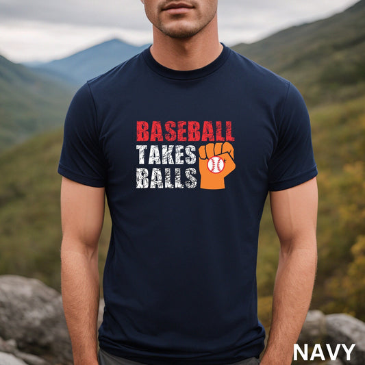 Baseball T-Shirt, Baseball Game Tee, Baseball Player Gift, Baseball Season Shirt, Baseball Tee Gifts, Softball Shirt,Baseball Takes Balls